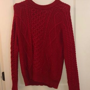 Red knit sweater!